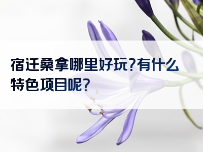 宿迁桑拿哪里好玩？有什么特色项目呢？