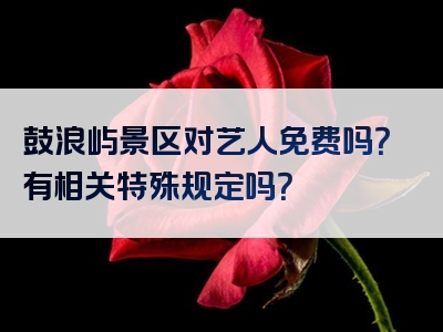鼓浪屿景区对艺人免费吗？有相关特殊规定吗？