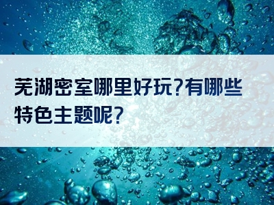 芜湖密室哪里好玩？有哪些特色主题呢？