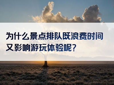 为什么景点排队既浪费时间又影响游玩体验呢？