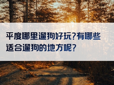 平度哪里遛狗好玩？有哪些适合遛狗的地方呢？