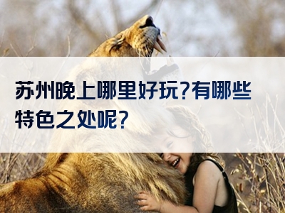 苏州晚上哪里好玩？有哪些特色之处呢？