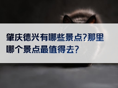 肇庆德兴有哪些景点？那里哪个景点最值得去？