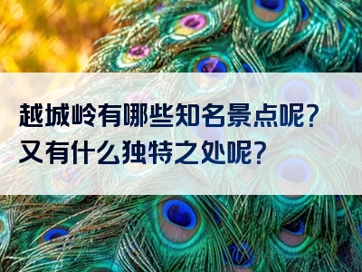 越城岭有哪些知名景点呢？又有什么独特之处呢？