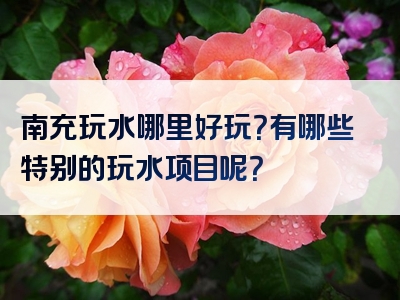南充玩水哪里好玩？有哪些特别的玩水项目呢？