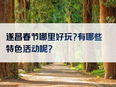 遂昌春节哪里好玩？有哪些特色活动呢？