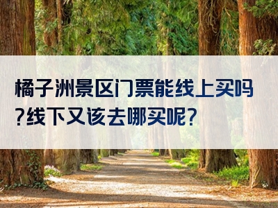 橘子洲景区门票能线上买吗？线下又该去哪买呢？