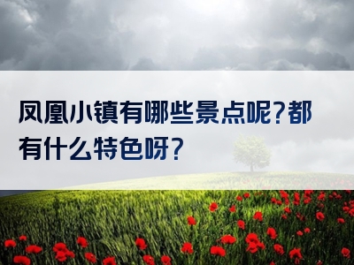 凤凰小镇有哪些景点呢？都有什么特色呀？