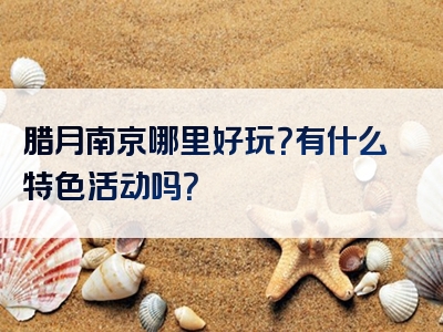 腊月南京哪里好玩？有什么特色活动吗？