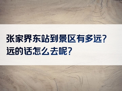 张家界东站到景区有多远？远的话怎么去呢？