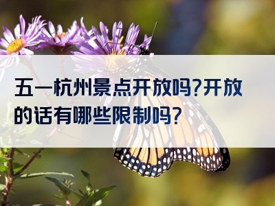 五一杭州景点开放吗？开放的话有哪些限制吗？