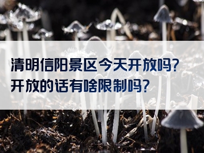 清明信阳景区今天开放吗？开放的话有啥限制吗？
