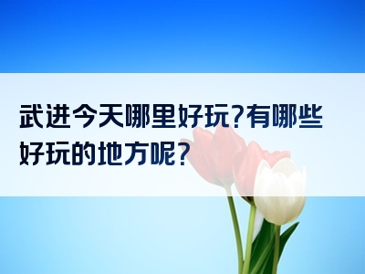 武进今天哪里好玩？有哪些好玩的地方呢？
