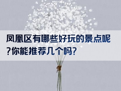 凤凰区有哪些好玩的景点呢？你能推荐几个吗？