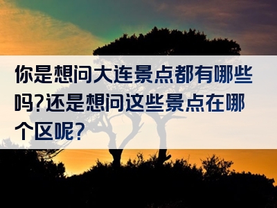 你是想问大连景点都有哪些吗？还是想问这些景点在哪个区呢？