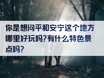 你是想问平和安宁这个地方哪里好玩吗？有什么特色景点吗？