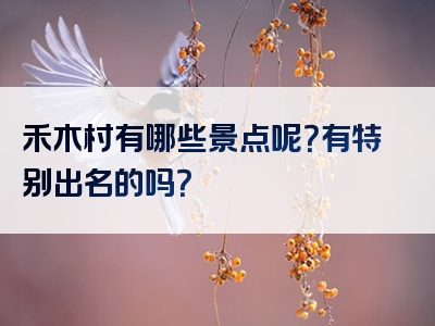 禾木村有哪些景点呢？有特别出名的吗？