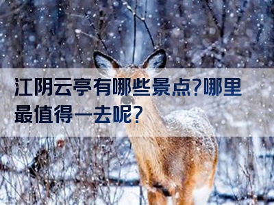 江阴云亭有哪些景点？哪里最值得一去呢？