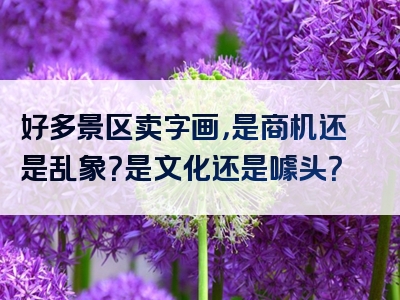 好多景区卖字画，是商机还是乱象？是文化还是噱头？