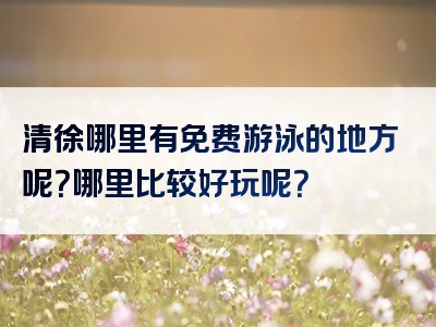 清徐哪里有免费游泳的地方呢？哪里比较好玩呢？