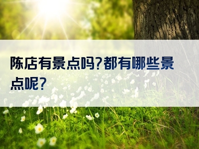 陈店有景点吗？都有哪些景点呢？
