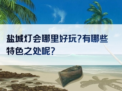 盐城灯会哪里好玩？有哪些特色之处呢？