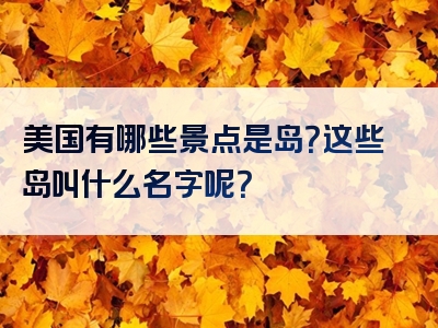 美国有哪些景点是岛？这些岛叫什么名字呢？