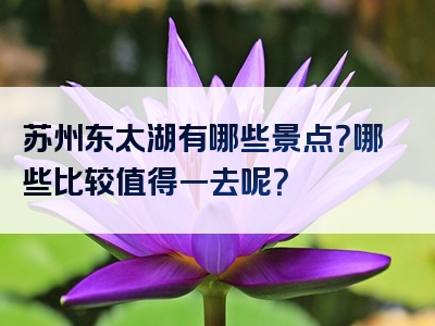 苏州东太湖有哪些景点？哪些比较值得一去呢？