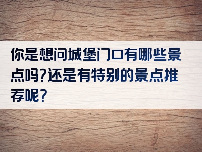 你是想问城堡门口有哪些景点吗？还是有特别的景点推荐呢？