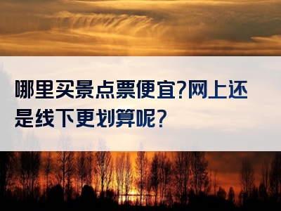 哪里买景点票便宜？网上还是线下更划算呢？