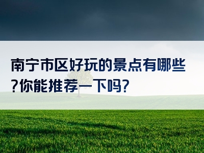 南宁市区好玩的景点有哪些？你能推荐一下吗？